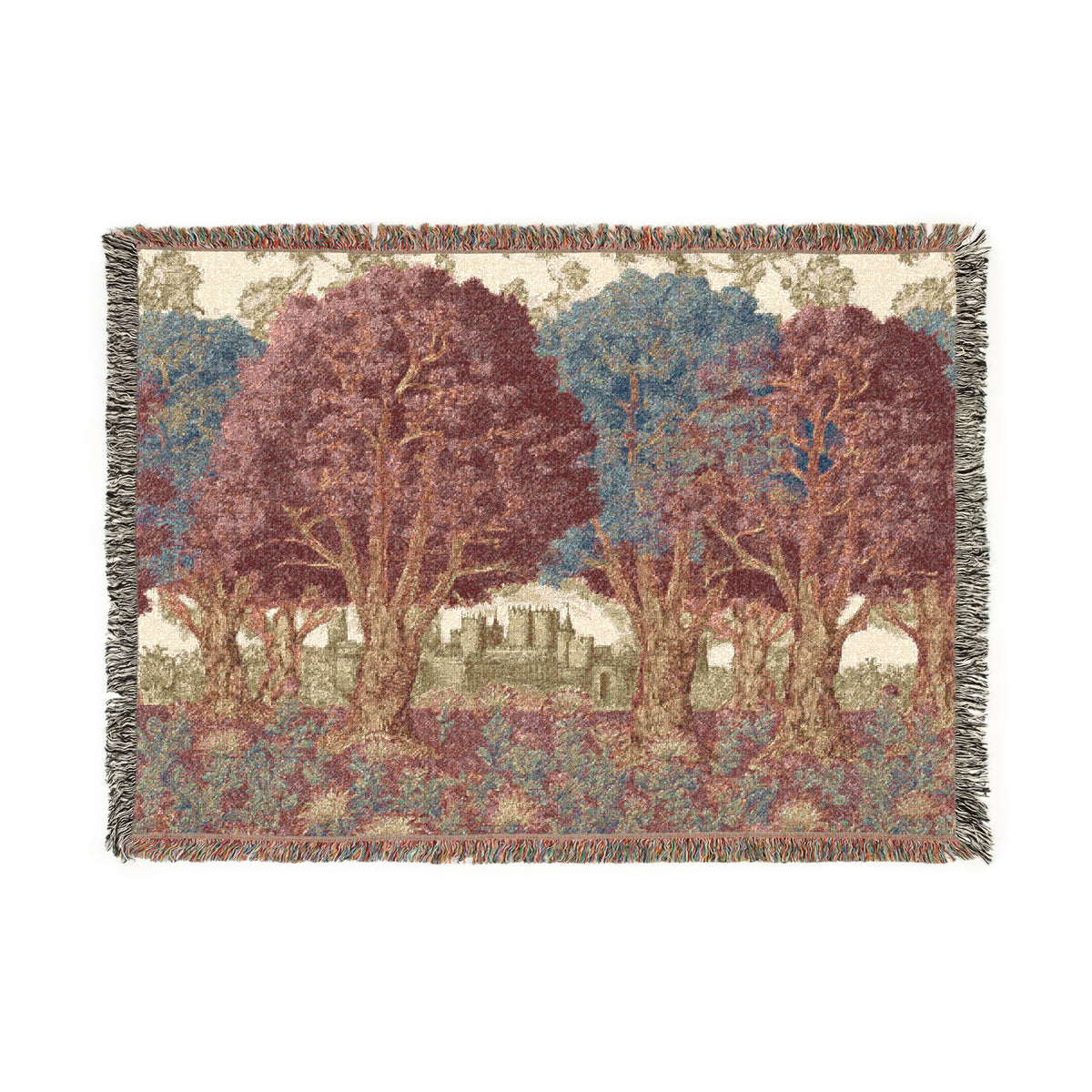 Vintage Autumn Trees Woven Blanket - PoeticWovens