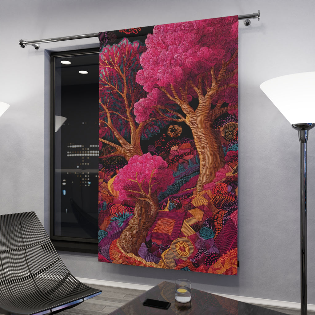 Vibrant Pink Fantasy Single Panel - PoeticWovens
