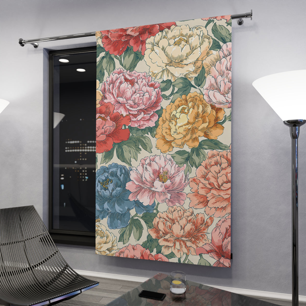 Floral Peony Singel Panel - PoeticWovens