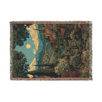 Sunset Blue Sky Landscape Woven Blanket - PoeticWovens