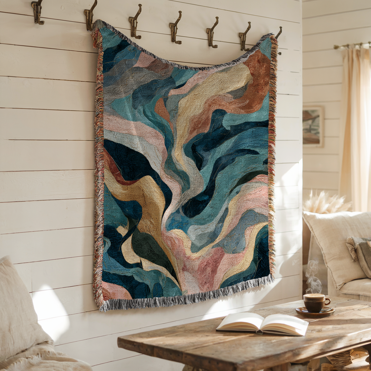 Abstract Marble Swirl Woven Blanket - PoeticWovens