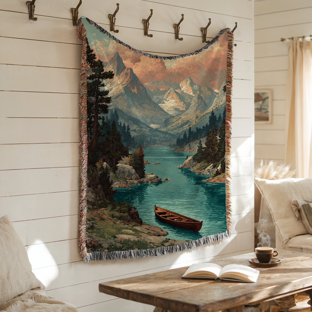Surreal Ocean Dreamscape Woven Blanket - PoeticWovens