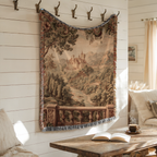 Vintage Mountain Landscape Woven Blanket - PoeticWovens