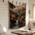 Abstract Earth Tone View Woven Blanket - PoeticWovens