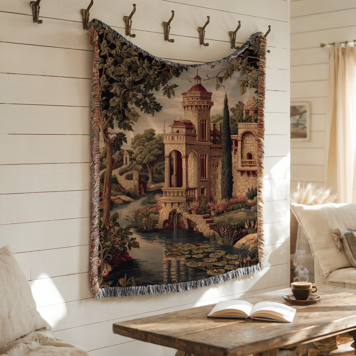 Vintage Luxury Castle Woven Blanket - PoeticWovens