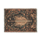 Medieval Sword Floral Background Woven Blanket - PoeticWovens