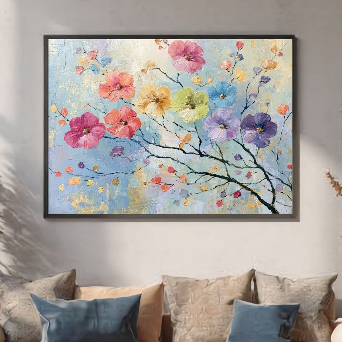 Colorful Floral Painting - PoeticWovens