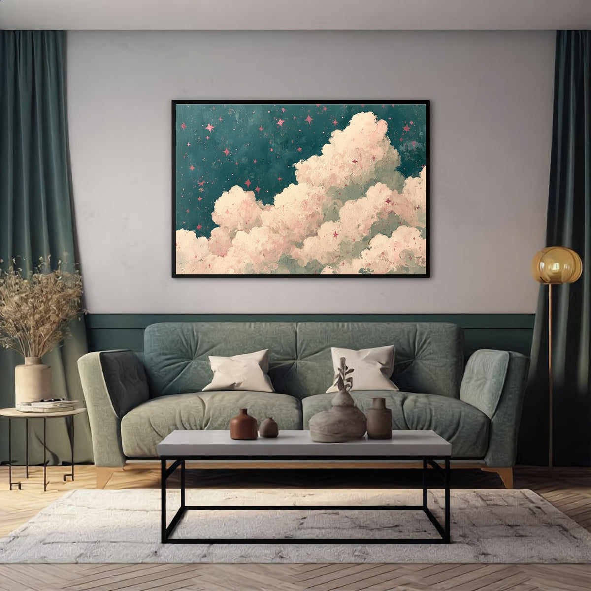 Starry Cloudy Sky Wall Art - PoeticWovens
