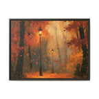 Autumn Streetlamp Painting - PoeticWovens
