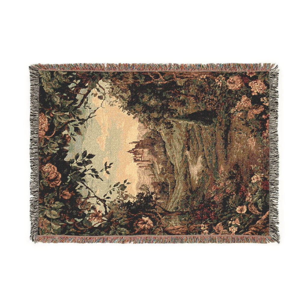 Vintage Cottage Forest Path Woven Blanket - PoeticWovens