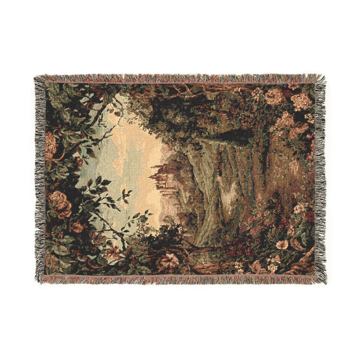 Vintage Cottage Forest Path Woven Blanket - PoeticWovens