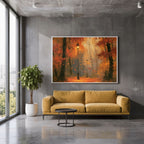 Autumn Streetlamp Painting - PoeticWovens