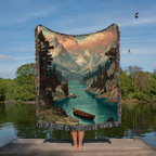Surreal Ocean Dreamscape Woven Blanket - PoeticWovens