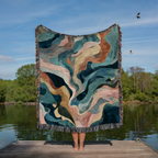 Abstract Marble Swirl Woven Blanket - PoeticWovens