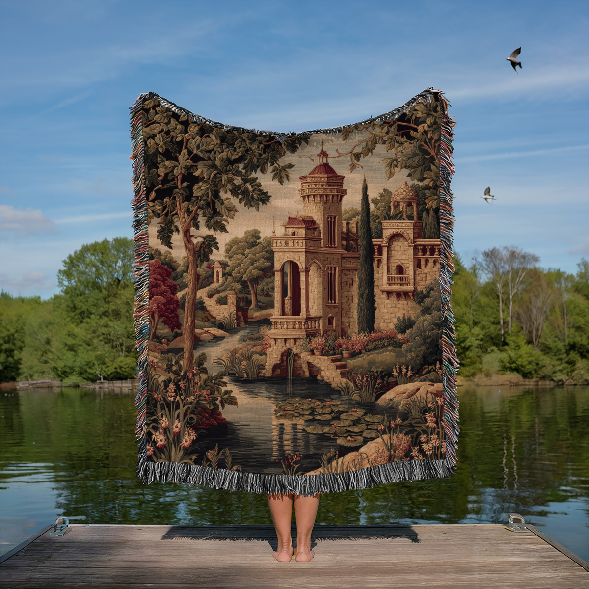 Vintage Luxury Castle Woven Blanket - PoeticWovens