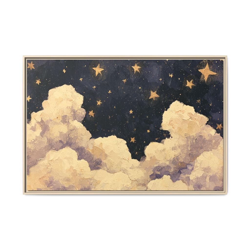 Blue Starry Night Clouds Painting - PoeticWovens