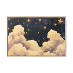 Blue Starry Night Clouds Painting - PoeticWovens