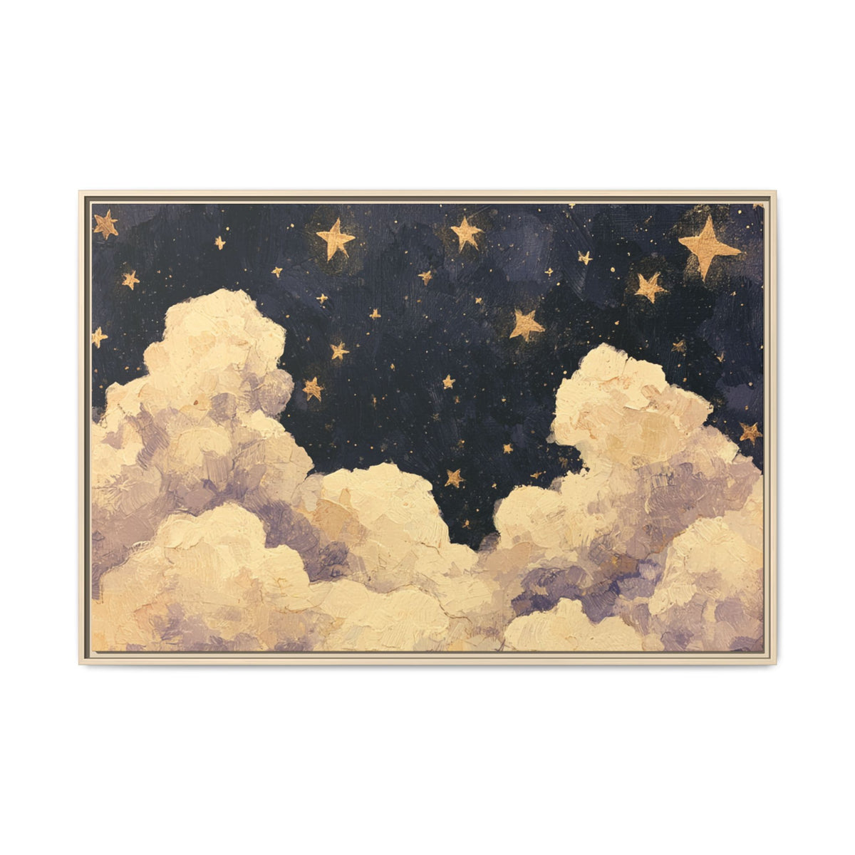 Blue Starry Night Clouds Painting - PoeticWovens