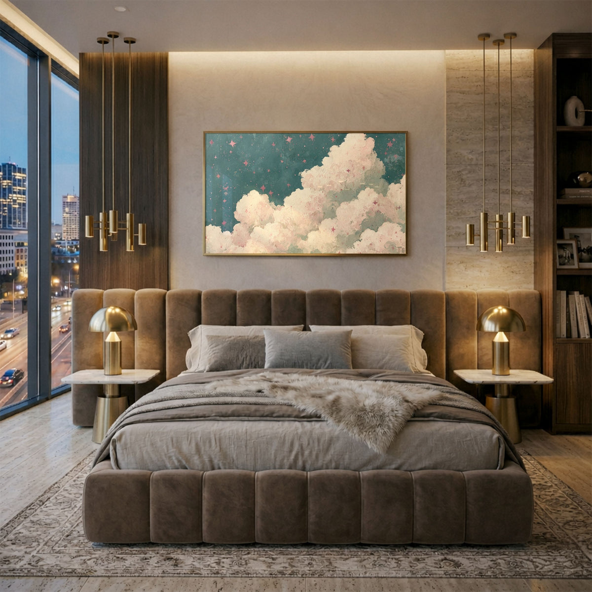 Starry Cloudy Sky Wall Art - PoeticWovens