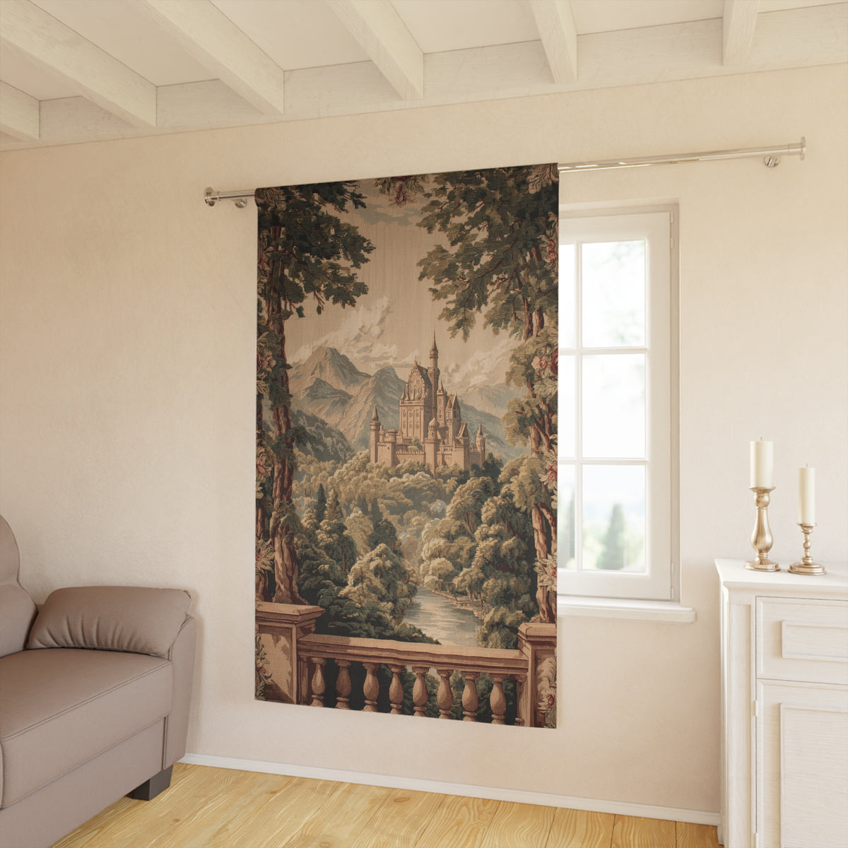 Vintage Castle Landscape - PoeticWovens