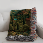 Sunset Blue Sky Landscape Woven Blanket - PoeticWovens