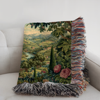 Vintage Greenscape Landscape Woven Blanket - PoeticWovens