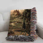 Vintage Cottage Forest Path Woven Blanket - PoeticWovens
