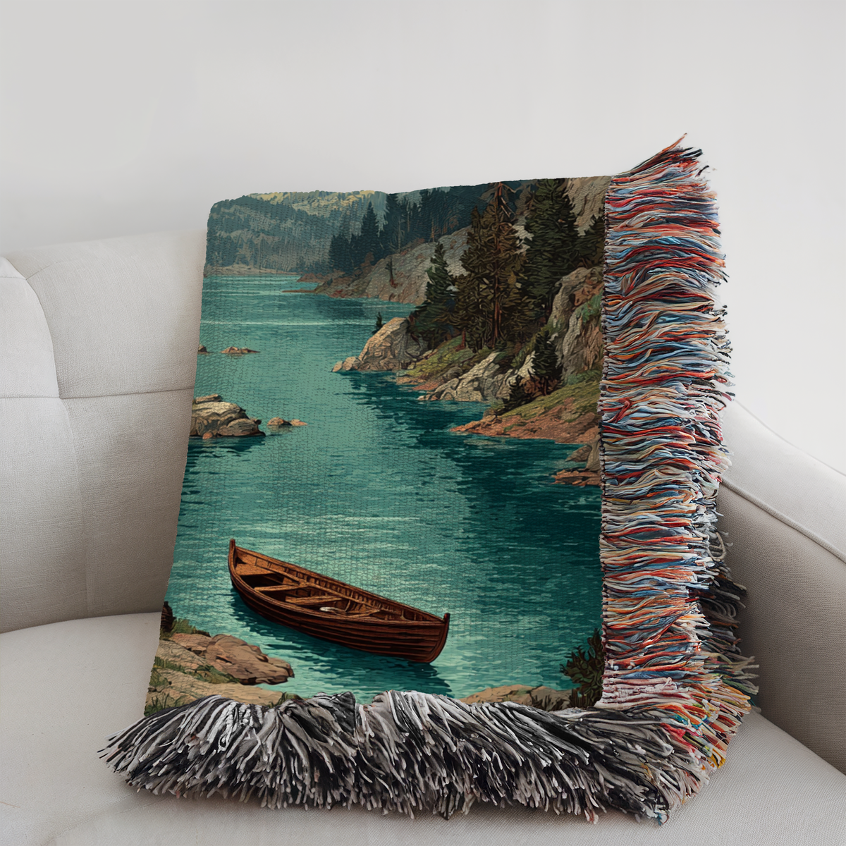 Surreal Ocean Dreamscape Woven Blanket - PoeticWovens