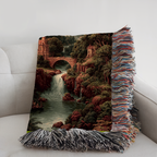 Abstract Earth Tone View Woven Blanket - PoeticWovens