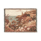 Coastal Cottage Landscape Woven Blanket - PoeticWovens