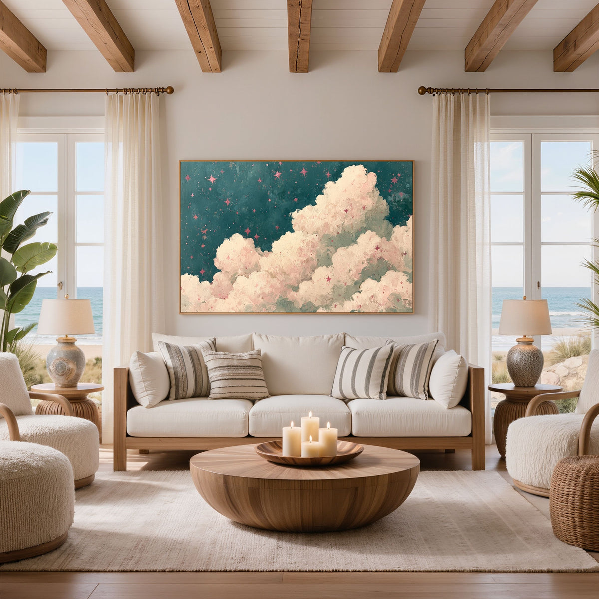 Starry Cloudy Sky Wall Art - PoeticWovens