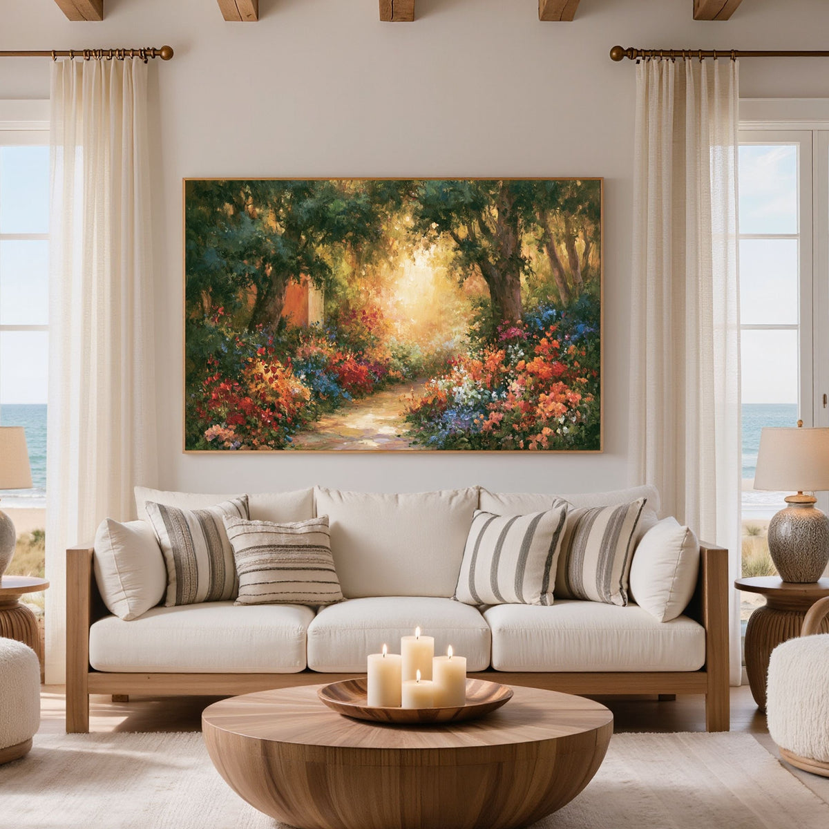 Vintage Botanical Colorful Oil Painting - PoeticWovens