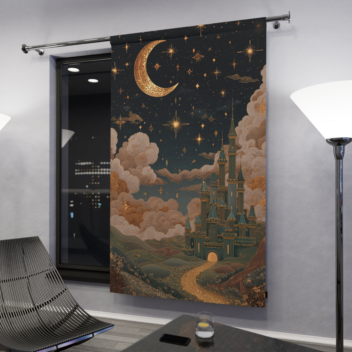 Blackout Moonlit Castle - PoeticWovens
