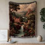 Abstract Earth Tone View Woven Blanket - PoeticWovens