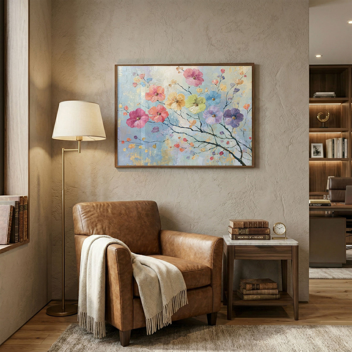Colorful Floral Painting - PoeticWovens