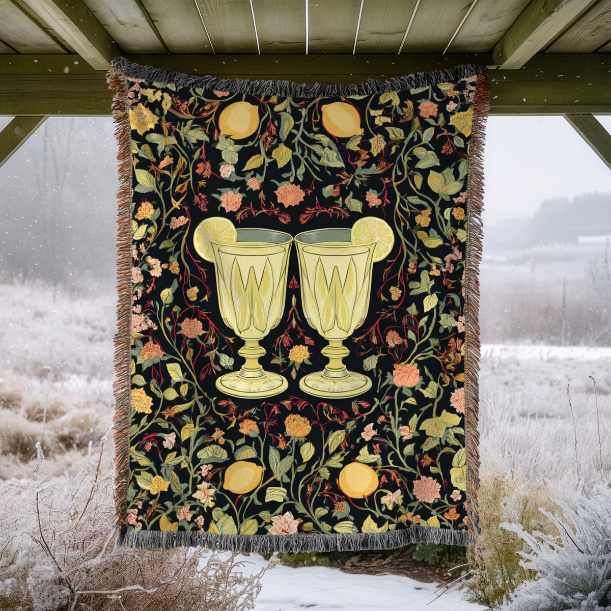 Lemonade Glasses Floral - PoeticWovens