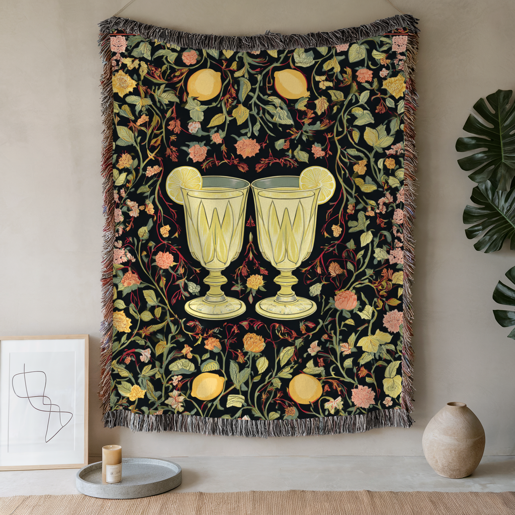 Lemonade Glasses Floral - PoeticWovens