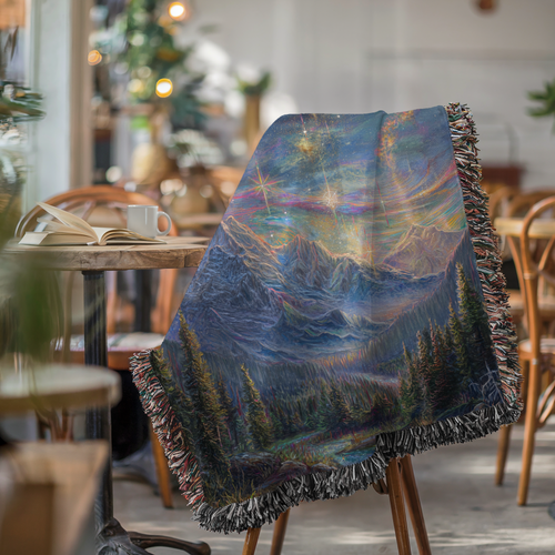 Abstract Cosmic Sky Woven Blanket - PoeticWovens