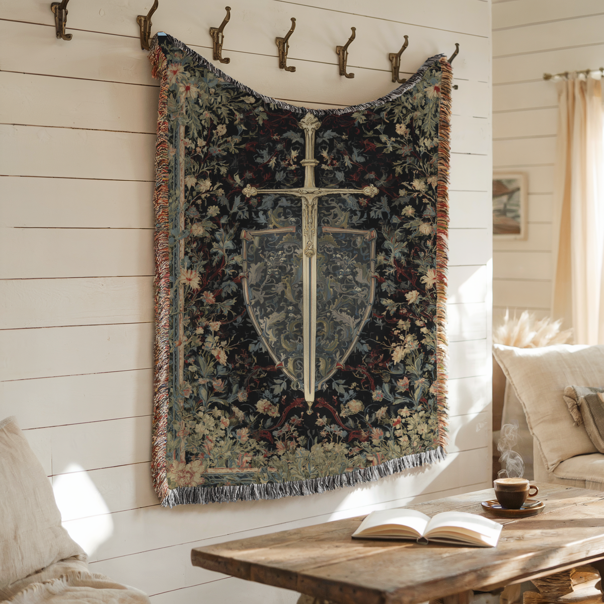 Medieval Sword Heraldic Throw - PoeticWovens