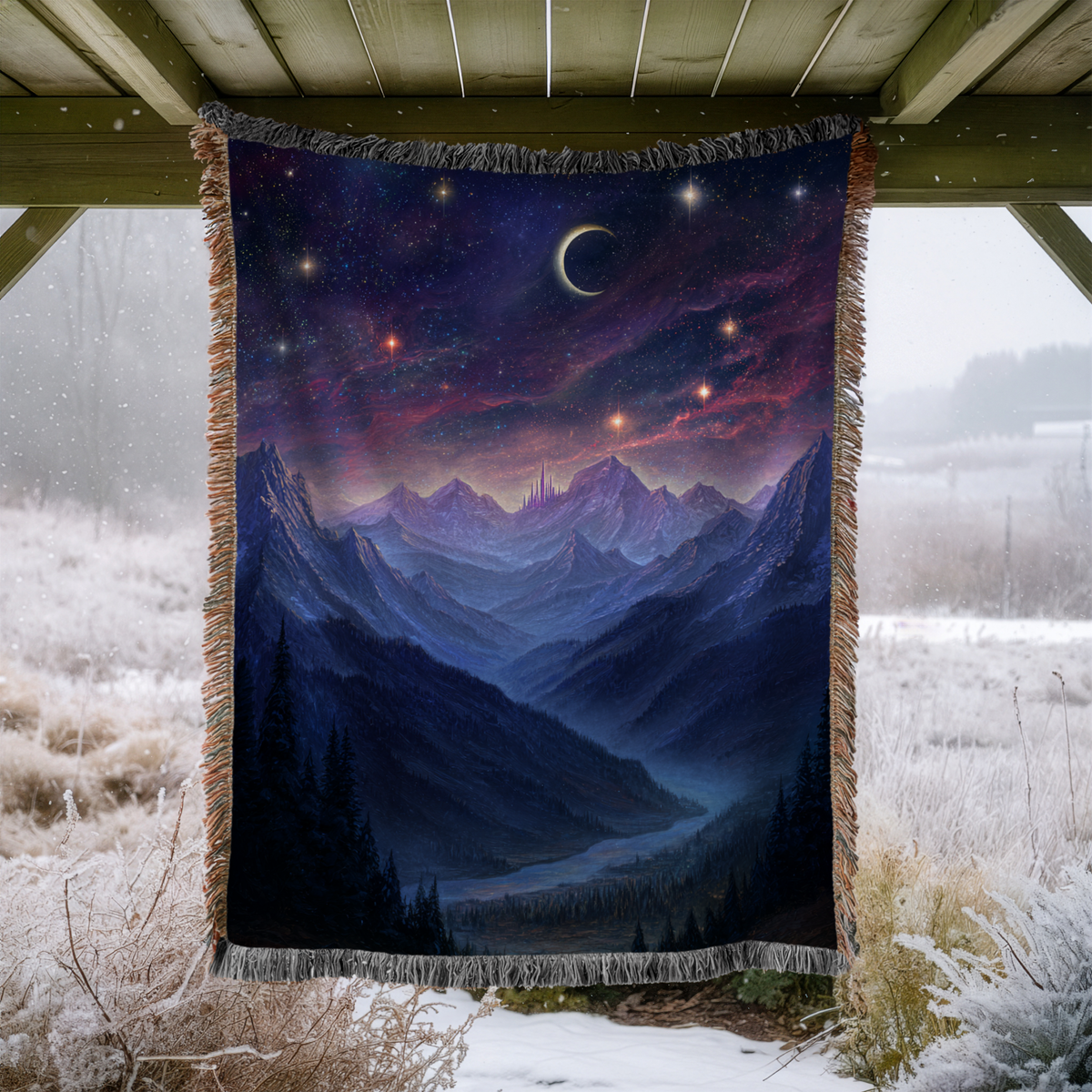 Night Sky Crescent - PoeticWovens
