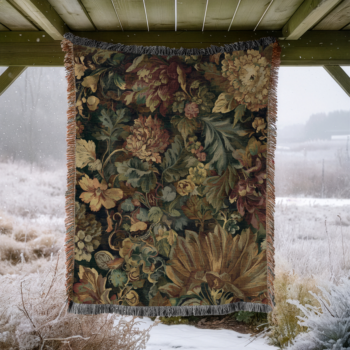 Vintage Floral Tapestry - PoeticWovens