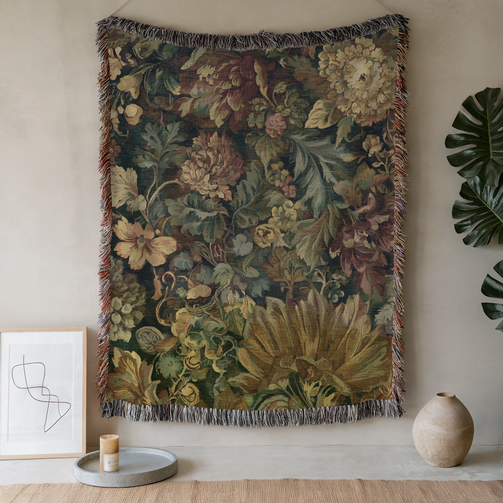 Vintage Floral Tapestry - PoeticWovens