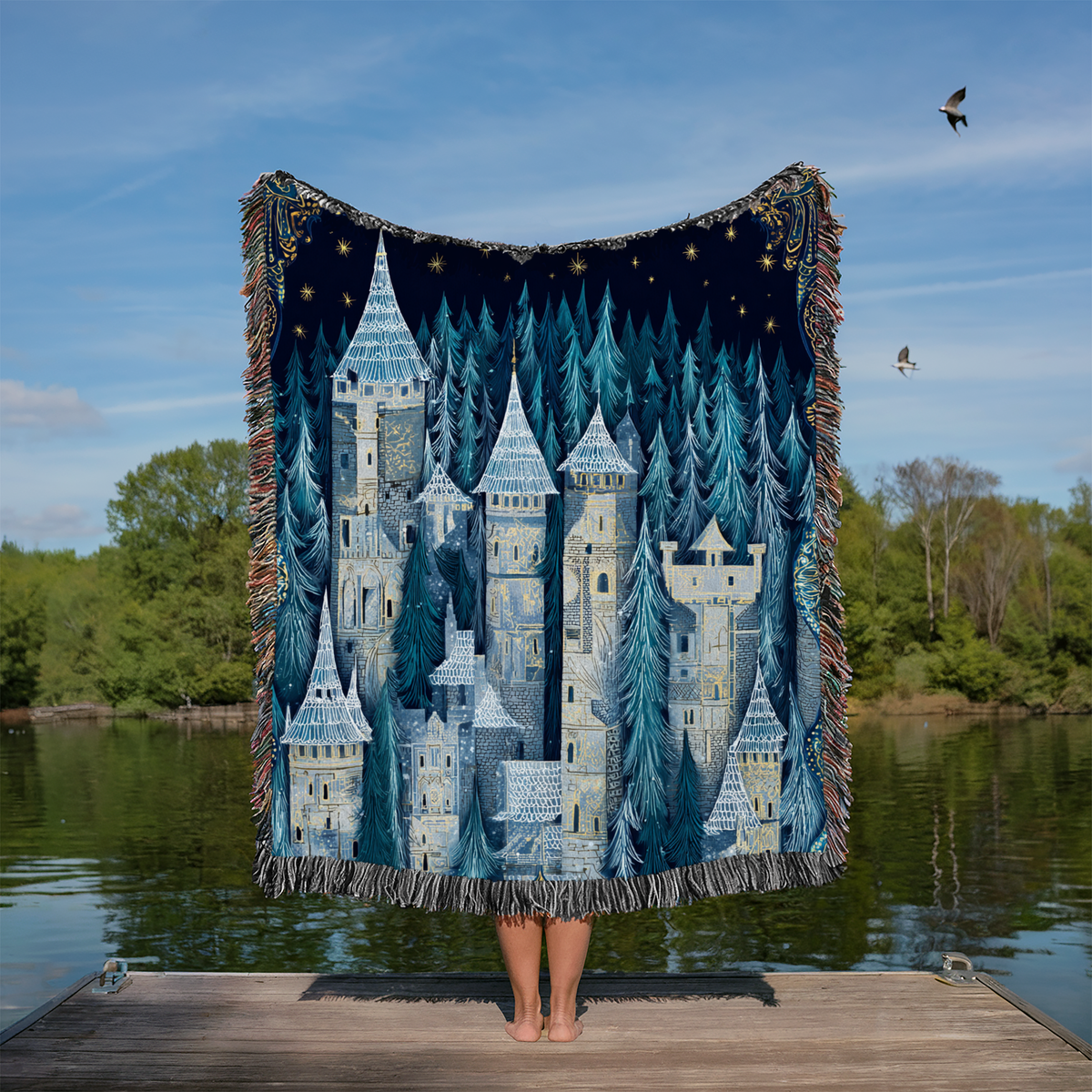 Starry Night Cityscape - PoeticWovens