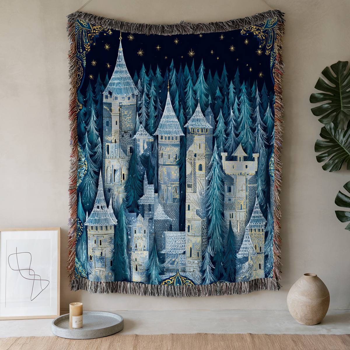 Starry Night Cityscape - PoeticWovens