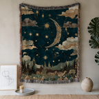 Celestial Moon and Stars - PoeticWovens