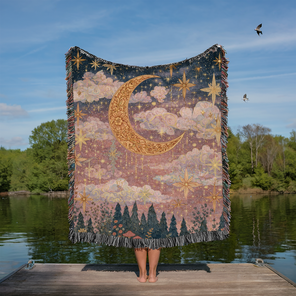 Celestial Crescent Moon - PoeticWovens