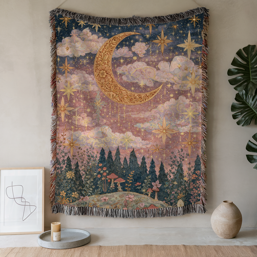 Celestial Crescent Moon - PoeticWovens