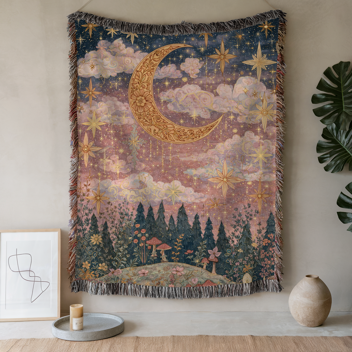 Celestial Crescent Moon - PoeticWovens