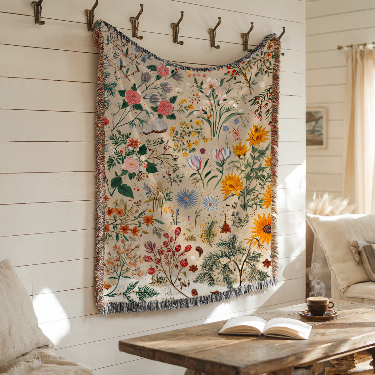 Vintage Floral Tapestry - PoeticWovens