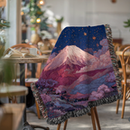 Mount Fuji Purple Night Sky - PoeticWovens